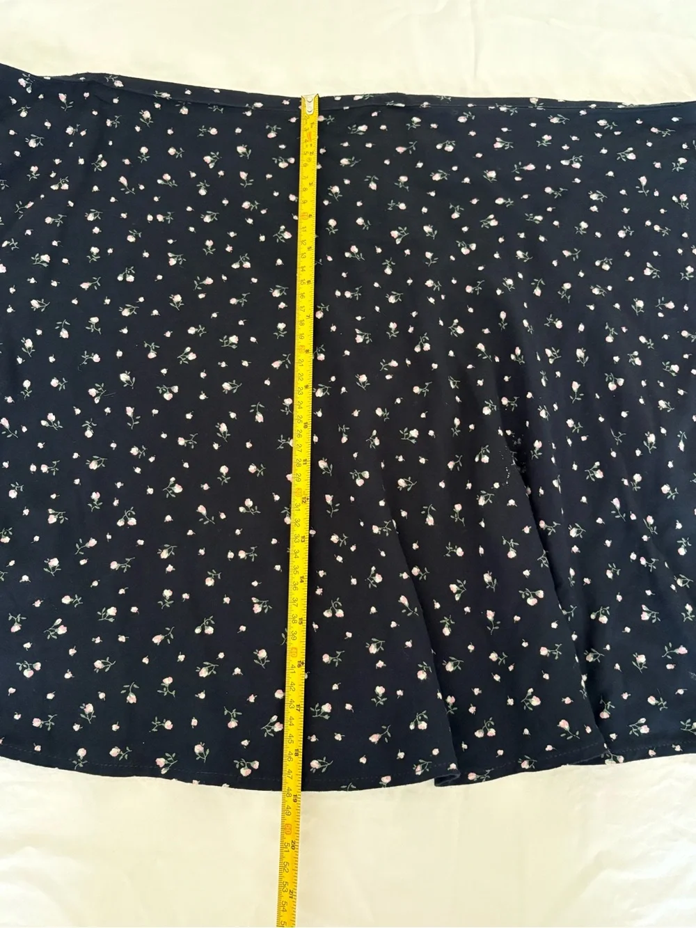 Brandy Melville Black Mini Wrap Skirt with Pink Floral Print One Size EUC
